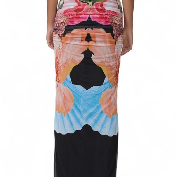 AFRM Multicolor Floral Midi Skirt with Bold Graphic Print - Picture 5 of 6